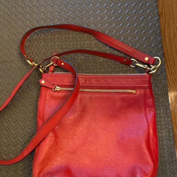 Bright Red Leather Authentic Coach purse - Picture 3 of 8
